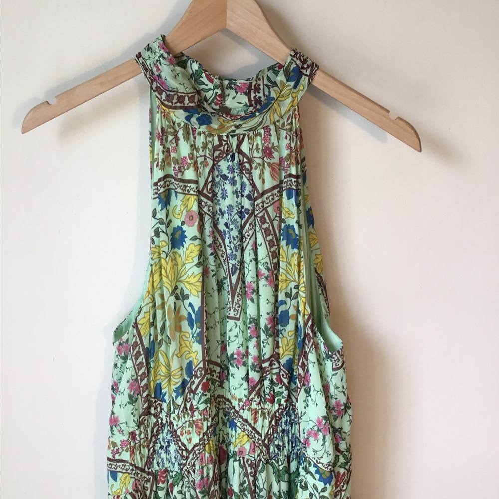 Anthropologie Somerset Halter Maxi Green Floral with Pockets Dress NWT - Picture 4 of 7